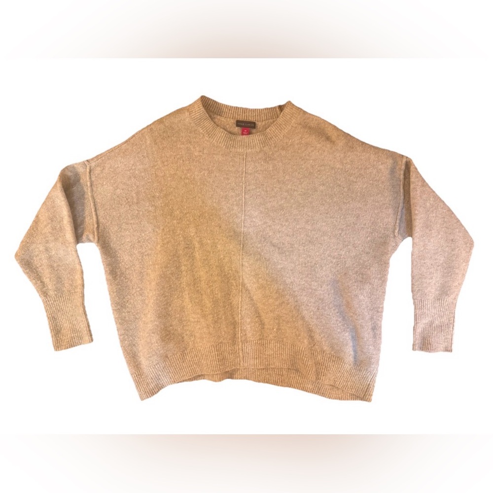 Vince Camuto Women's Beige Oversized Pullover Crewneck Sweater - Size Medium
